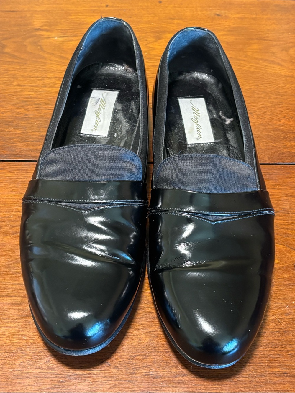 Mezlan Mirage Men’s 13 Black Patent Leather Slip On Dress Loafers RoundToe